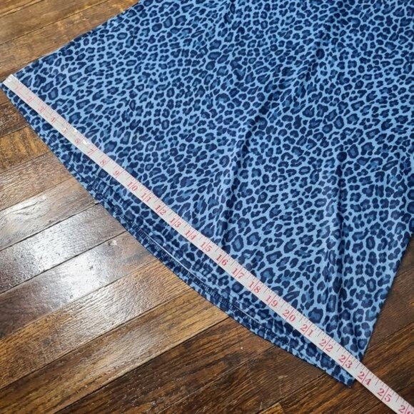 Vintage 90s Y2K Blue Leopard Edgy Punk Tie Waist Mini Dress - Picture 12 of 12